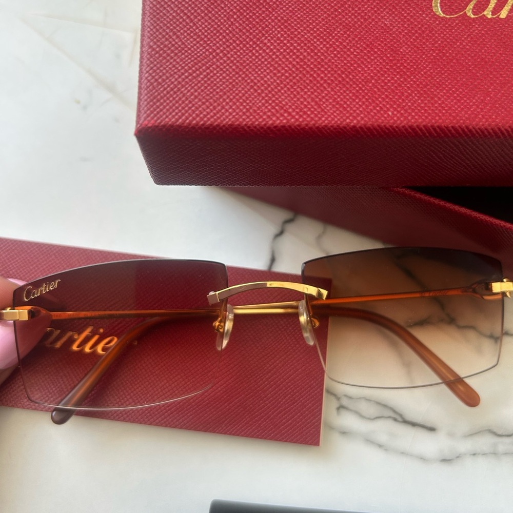 Cartier Gold and Brown tint Sunglasses
